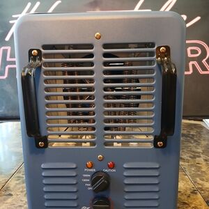 Milkhouse Space Heater, 1300W/1500W Heater with Thermostat, 3 Heat Blue like new